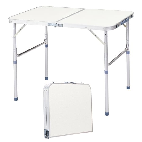 90 x 60 x 70cm Home Use Aluminum Alloy Folding Table White