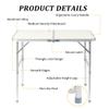 90 x 60 x 70cm Home Use Aluminum Alloy Folding Table White view 4