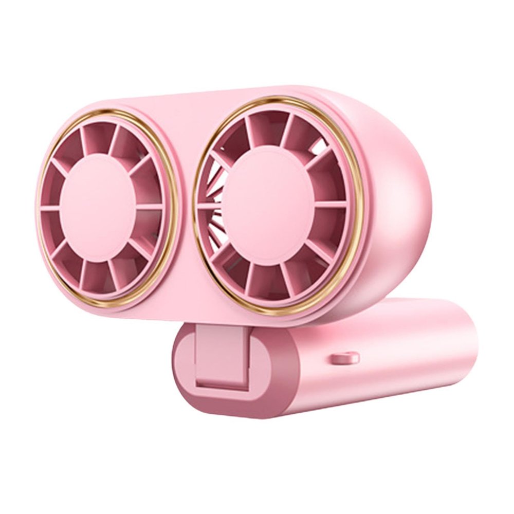 predolo Desktop Fan with Heads Designed for Camping, Office, and Home Use, Pink