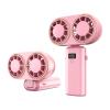predolo Desktop Fan with Heads Designed for Camping, Office, and Home Use, Pink view 4