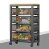 Collapsible Wagon Cart with Wheels Foldable Folding Wagons Carts Silent Universal Wheels,Storage Trolley Sideboard Cabinet Organizer for Kitchen Bathroom Office Rolling Utility Cart with SLI view 1