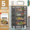 Collapsible Wagon Cart with Wheels Foldable Folding Wagons Carts Silent Universal Wheels,Storage Trolley Sideboard Cabinet Organizer for Kitchen Bathroom Office Rolling Utility Cart with SLI view 2