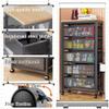 Collapsible Wagon Cart with Wheels Foldable Folding Wagons Carts Silent Universal Wheels,Storage Trolley Sideboard Cabinet Organizer for Kitchen Bathroom Office Rolling Utility Cart with SLI view 3