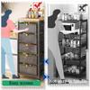 Collapsible Wagon Cart with Wheels Foldable Folding Wagons Carts Silent Universal Wheels,Storage Trolley Sideboard Cabinet Organizer for Kitchen Bathroom Office Rolling Utility Cart with SLI view 4