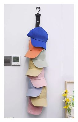 ERoomQ Home Hat Hanging Rack with 8 Clips, Wall Mounted Cap Headwear Organizer Holder, for Closet/Entryway/Behind The Door, No Drilling Mount