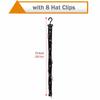 ERoomQ Home Hat Hanging Rack with 8 Clips, Wall Mounted Cap Headwear Organizer Holder, for Closet/Entryway/Behind The Door, No Drilling Mount view 2