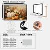 Fall Pumpkin Canvas Wall Art Halloween Decor Pictures Autumn Rustic Farmhouse Still Life Painting White Orange Pumpkins Daisy Flower Print Posters for Living Room Porch 16x24inch Black Framed view 2