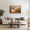 Fall Pumpkin Canvas Wall Art Halloween Decor Pictures Autumn Rustic Farmhouse Still Life Painting White Orange Pumpkins Daisy Flower Print Posters for Living Room Porch 16x24inch Black Framed view 3