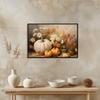 Fall Pumpkin Canvas Wall Art Halloween Decor Pictures Autumn Rustic Farmhouse Still Life Painting White Orange Pumpkins Daisy Flower Print Posters for Living Room Porch 16x24inch Black Framed view 4