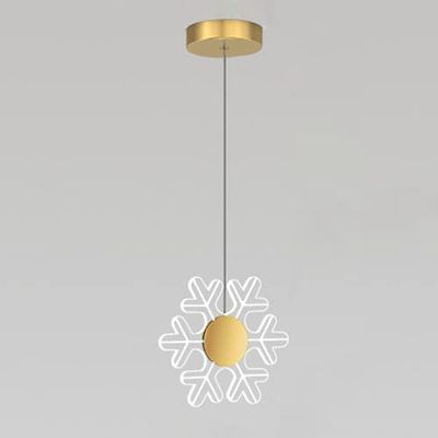 TSOAEKL Droplight En Forme De Flocon De Neige, Lampes Suspendues Double Tte, Suspension Suspendue En Laiton H65 + Acrylique, Lampes Suspendues Dco Rglables Pour lot De Cuisine/B-Three-Color Ligh