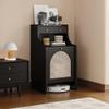 Night Stand Vacuum Hidden Cabinet for Sweeping Robots Removable Shelf Storage Cabinet with Doors for Livingroom Versatile Home Creative idea(Black) view 1