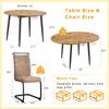 42"-54" Extendable Dining Table Set for 4, Round Dining Table Set for 4, 0.73" Thick Wood Tabletop with Smooth Edge, Black Metal Leg with Non-Slip Footmat, 4 Soft PU Chairs, for Kitchen, Small Space view 3