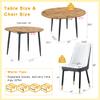 42"-54" Extendable Dining Table Set for 6, Oval Dining Table Set for 6, 0.73" Thick Wood Tabletop with Smooth Edge, Black Metal Leg with Non-Slip Footmat, 6 Soft PU Chairs, for Kitchen, Small Space view 3