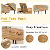 42"-54" Extendable Dining Table Set for 6, Oval Dining Table Set for 6, 0.73" Thick Wood Tabletop with Smooth Edge, Black Metal Leg with Non-Slip Footmat, 6 Soft PU Chairs, for Kitchen, Small Space view 4