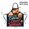 THISFIND Funny Apron with 2 Pockets for Men Women BBQ Grilling Adjustable Bib Aprons Gifts Cooking Kitchen (Calories Dont Count on Weekends) view 2