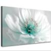 TIHUSAGO White and Teal Floral Wall Art Canvas Abstract Flower Painting Large Decorative Picture Modern Artwork for Bedroom Living Room Bathroom Home Decor Ready to Hang 48x24 Inches view 1