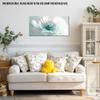 TIHUSAGO White and Teal Floral Wall Art Canvas Abstract Flower Painting Large Decorative Picture Modern Artwork for Bedroom Living Room Bathroom Home Decor Ready to Hang 48x24 Inches view 2