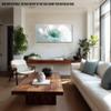 TIHUSAGO White and Teal Floral Wall Art Canvas Abstract Flower Painting Large Decorative Picture Modern Artwork for Bedroom Living Room Bathroom Home Decor Ready to Hang 48x24 Inches view 3