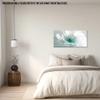 TIHUSAGO White and Teal Floral Wall Art Canvas Abstract Flower Painting Large Decorative Picture Modern Artwork for Bedroom Living Room Bathroom Home Decor Ready to Hang 48x24 Inches view 4