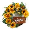 15 Inch Artificial Sunflower Wreath | Handmade Front Door Decor for Spring/Summer | Vibrant Yellow Floral Wreath for Glass Panels/Living Room | Home Decor Present view 4