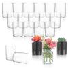 20 Pcs Plastic Cylinder Vase 4 Inch Acrylic Cylinder Vase Bulk Small Clear Flower Container Hurricane Candle Holder Round Wide Container Centerpiece for Home Office Wedding Decorations view 1
