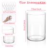 20 Pcs Plastic Cylinder Vase 4 Inch Acrylic Cylinder Vase Bulk Small Clear Flower Container Hurricane Candle Holder Round Wide Container Centerpiece for Home Office Wedding Decorations view 2