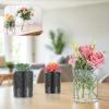20 Pcs Plastic Cylinder Vase 4 Inch Acrylic Cylinder Vase Bulk Small Clear Flower Container Hurricane Candle Holder Round Wide Container Centerpiece for Home Office Wedding Decorations view 3