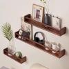 MObyat Wooden Magazine Holder Brochure Display Stand, 16 24 32 Inch Long Catalog Literature Rack Information Rack, Kids Room Office Supply Storage Organizer(Walnut,80x10x9.5cm/31.5x3.9x3.7in) view 2