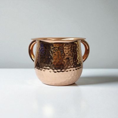 CL Pure Copper Hammered Netilat Yadayim Cup | Washing Mug | Negel Vasser Cup | 100% Kosher Cook || Wash Hand Ceremony
