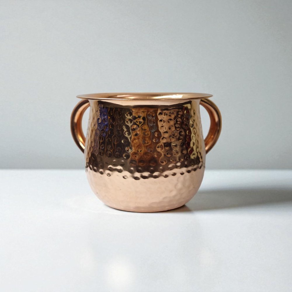 CL Pure Copper Hammered Netilat Yadayim Cup | Washing Mug | Negel Vasser Cup | 100% Kosher Cook || Wash Hand Ceremony