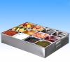 XAWSOP Commercial Spice Racks Set, 6/8/9/12 Grids Stainless Steel Salt Sugar Condiment Storage Organizer Box For Kitchen Topping Station, Seasoning Fruit Containe,Silver-A-67x50x12cm view 4