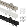 PEKEOEI Ceiling Curtain Track Ceiling/Wall Mount Curtain Rod for Room Divider, Easy to Install Curtains Rails Single System, Hospital Privacy Closet Bay Window RV Track(Champagne,7.4ft) view 1