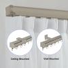 PEKEOEI Ceiling Curtain Track Ceiling/Wall Mount Curtain Rod for Room Divider, Easy to Install Curtains Rails Single System, Hospital Privacy Closet Bay Window RV Track(Champagne,7.4ft) view 2