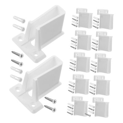 COOLHIYA PE Window Rod Support Brackets with Screws Wall Mount White 20pcs