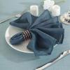 Efavormart 5 Pack Blue 20"x20" Premium Faux Linen Napkins Slubby Textured Wrinkle Free Napkins view 1