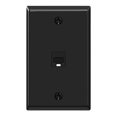 VCE 1-Port CAT6 Ethernet Wall Plate UL Listed, Black