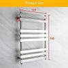 8-Bar Heated Towel Warmer, Wall-Mounted Stainless Steel Electric Towel Rack, 67W, Waterproof, Hardwired/Plug-in for Bathroom, 20"x29" view 4