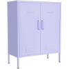 Aiasuit Multipurpose Accent Cabinet Locker, Metal Storage Cabinet with 2 Adjustable Shelves, Heavy Duty & Lockable Organizer Made of Thickened Steel, Easy Assembly for Home, Entryway, Purple view 1