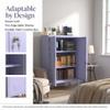 Aiasuit Multipurpose Accent Cabinet Locker, Metal Storage Cabinet with 2 Adjustable Shelves, Heavy Duty & Lockable Organizer Made of Thickened Steel, Easy Assembly for Home, Entryway, Purple view 2