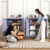 Aiasuit Multipurpose Accent Cabinet Locker, Metal Storage Cabinet with 2 Adjustable Shelves, Heavy Duty & Lockable Organizer Made of Thickened Steel, Easy Assembly for Home, Entryway, Purple view 3