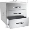 Outdoor Kitchen Drawer Stainless Steel BBQ Triple Drawer Flush Mount For Outdoor Kitchen Island,Three Drawers view 2