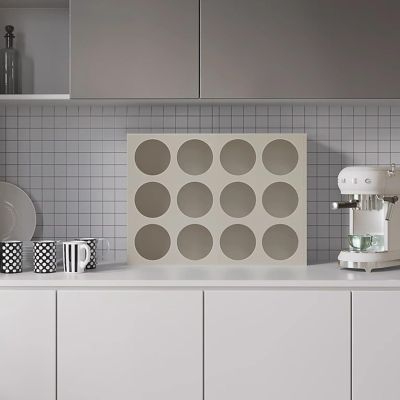 Blazea Metal Mug Display Holder for Countertop, Home Kitchen Coffee Mug Organizer Shelf Cup Station, Shot Glass Cup Mug Display Rack, No Need Assembly(Cream,Small)