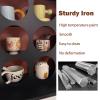 Blazea Metal Mug Display Holder for Countertop, Home Kitchen Coffee Mug Organizer Shelf Cup Station, Shot Glass Cup Mug Display Rack, No Need Assembly(Cream,Small) view 2