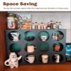 Blazea Metal Mug Display Holder for Countertop, Home Kitchen Coffee Mug Organizer Shelf Cup Station, Shot Glass Cup Mug Display Rack, No Need Assembly(Cream,Small) view 3