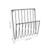 Happyyami Modern Iron Wall Mounted Magazine Holder Black Metal File Organizer for Stylish Home Office Decor Easy Installation Book Rack for Magazines Documents view 2