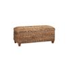Furnifact Amber Finish Banana Leaf Trunk Elegant Blanket Chest, Woven Storage Basket with Lid for Bedroom or Living Room Organization view 1