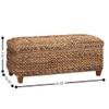 Furnifact Amber Finish Banana Leaf Trunk Elegant Blanket Chest, Woven Storage Basket with Lid for Bedroom or Living Room Organization view 3