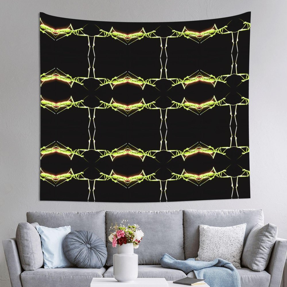 WZYCWB Glowing Mantis Art wall hanging, 60 * 51 inch rectangular tapestry, suitable for indoor, living room, furniture decorations