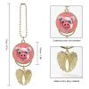 Car Hanging Ornament, Angel Wings Pendant Pink Pig Car Charms for Rear View Mirror, Rearview Mirror Accessories for Women Men, Backpack/Window Ornaments, Double Side, Gift(Golden) view 2