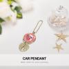 Car Hanging Ornament, Angel Wings Pendant Pink Pig Car Charms for Rear View Mirror, Rearview Mirror Accessories for Women Men, Backpack/Window Ornaments, Double Side, Gift(Golden) view 4